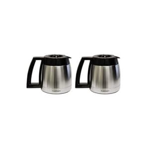Cuisinart DGB-600RC-2PK 10 Cup Stainless Thermal Carafe with Lid, Chrome, 2 Pack