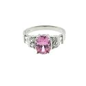 Sterling Silver Pink and White CZ Engagement Ring Size#7