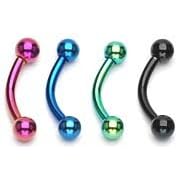 4 Titanium Eyebrow Rings Ring Curve Eye brow body jewelry piercing bar