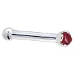 Solid 18KT White Gold (July) 1.5mm Genuine Ruby Nose Bone - 18 Gauge