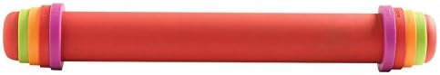 Doyle Harlin Adjustable silicone baking tools rolling pin the wrappers pressure surface stick 41 cm paragraphs red washer/washer color random delivery