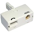 World of Data� - 4 x ADSL Microfilter (Quad Pack) - Premium Quality / BT Approved / Broadband & Phone Socket / Male to Female / Adapter / RJ11