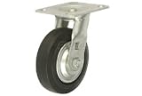 Heavy Duty Swivel Plate Caster 5 Mold-On Rubber Wheel 350 Lb. Capacity
