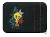 PSN Laptop Sleeve Tweety 35,6-39,6cm 14-15,6 Zoll Laptop Schutz aus Jeans Denim blau mit Tweety Aufdruck Laptop u. MacBook