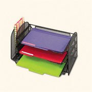 Safco Products Onyx One Upright/Three Horizontal Sections, Black (3265BL)