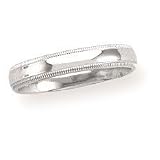14k White Gold 4mm Comfort Fit Milgrain Women's Wedding Band