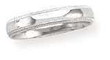 14k White Gold 4mm Comfort Fit Milgrain Womens Wedding Band