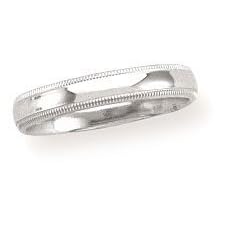 14k White Gold 4mm Comfort Fit Milgrain Ladies Wedding Band by Amazon.com Collection