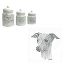 Italian Greyhound Canister Set, Porcelain by Rosalinde