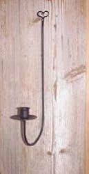 Wrought Iron Wall Sconce Single Arm with Heart Top