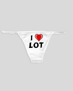 White Thong with I Love Lot
