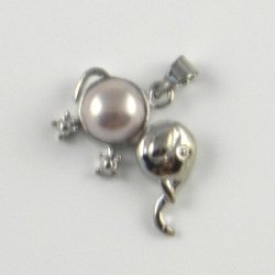 Anhänger Perle Zuchtperle Perlenschmuck lavendel