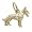 Dog German Shepherd Charm - Gold Plate