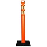 Cortina 03-747RBC Polyethylene Portable Delineator Post with 10 lbs Recycled Rubber Base, 49" Height, Orange