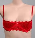 Chopper Bar Lace Shelf Bra in Plus Sizes 38 40 42 44 Black Red Royal White