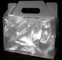 Frosted Plastic Gable Tote Gift Box with Metallic Silver Sheet