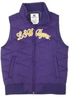LSU Tigers Womens Purple Bubble Vest Jacket - M