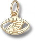 Philadelphia Eagles Solid 10K Gold Eagle Head Logo Pierced Football 1/4'' Pendant