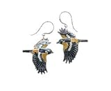 Baltimore Oriole Bird Silver & Enamel Earrings