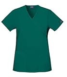 Cherokee Workwear Mock Wrap Scrub Top (Hunter Green, XXXXX-Large)