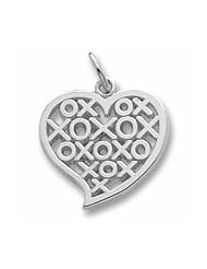 Rembrandt Charms, Heart Charm in Solid Sterling Silver or Gold