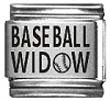 Clearly Charming Baseball Widow Laser Etched Italian Charm