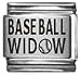 Clearly Charming Baseball Widow Laser Etched Italian Charm