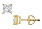 14K Yellow Gold : Princess Cut Diamond Stud Earrings â? 1.25 CT. TW.