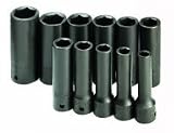 S K Hand Tools (SKT4041) 11 Piece 1/2in. Drive SAE Deep 6 Point Impact Socket Set