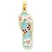 14k Enameled Flowers on Aqua Flip Flop Pendant
