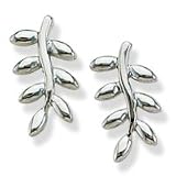 Plain leaf design Solid Sterling Silver Earrings