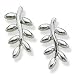 Plain leaf design Solid Sterling Silver Earrings
