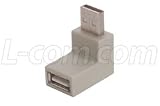 Right Angle USB Adapter, Type A Male/Female, Exit 2