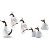 Wood Duck - Angel Lawn Ornament - Family - Set of 6 (Brown White) (Sizes Vary)