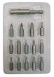 Westward 1VXN7 Magnetic Drive Guide Set, Size 1/4, 15 Pc