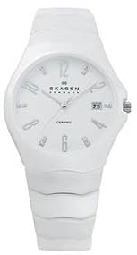 Skagen #815SWXC Men's White Ceramic Swarovski Elements Watch