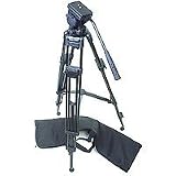 Bescor TH-770 Aluminum 2-Stage Tripod with 65 mm Ball Base Fluid Head, Mid-Level Spreader & Case, Supports 15 lbs