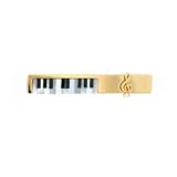 Buy Gold plated, onyx and mother of pearl piano keys music note tie-slide with presentation... by For the Cuff