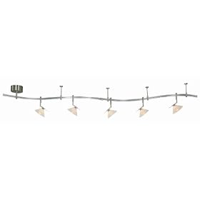 GK Five Lamp 100 Watt Glass Head Rail Track Lighting Kit