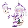 Arizona Diamondbacks 3" Acrylic Striped Home Run Snowman - MLB Baseball