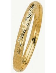 8mm Lazer Hollow Gold Bangle Bracelet