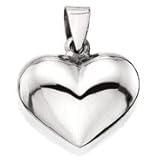 Sterling Silver Puffed Heart Pendant Romantic Jewelry Gift Boxed