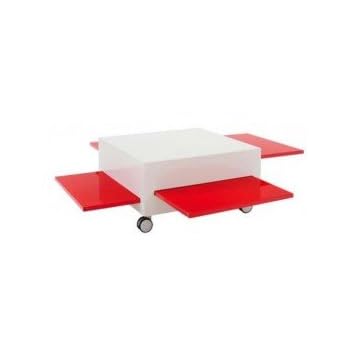 Table basse laquée blanche MULTI 4 plateaux