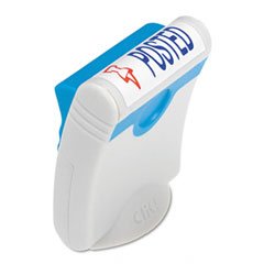 U. S. Stamp & Sign Clik! Premium Two-Color Message Stamp, "Posted", Pre-Ink/Re-Ink, Blue/Red (4710)