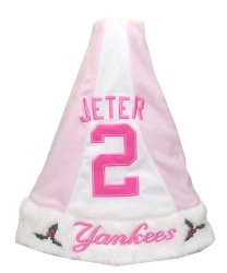 Derek Jeter New York Yankees Pink Santa Hat