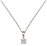 Image of 9ct White Gold 25pt Single Stone Diamond Pendant on 18