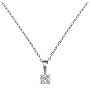 9ct White Gold 25pt Single Stone Diamond Pendant on 18" Trace Chain