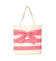 Pure Cotton Bow & Striped Shopper Bag