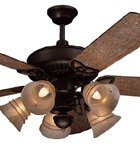 Craftmade Model AT52OB American Tradition Series Indoor Ceiling Fan in Oiled Bronze with your choice of Blade Color - Shown with 52 Washed Walnut Birch Standard Blades and Light Kit (Sold Separately)