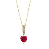 Created Ruby Heart Pendant